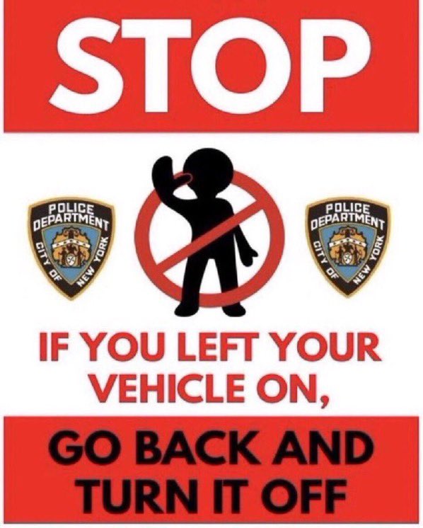 NYPD104Pct's tweet photo. Do not leave keys (or fobs) inside the car.
Do not keep the car running (idling).

Protect your valuables!

Do not leave windows open.
Do not leave doors unlocked.
Do not leave valuables in plain sight.
Do not leave your property in a vehicle overnight! https://t.co/CJgjmgH9hY