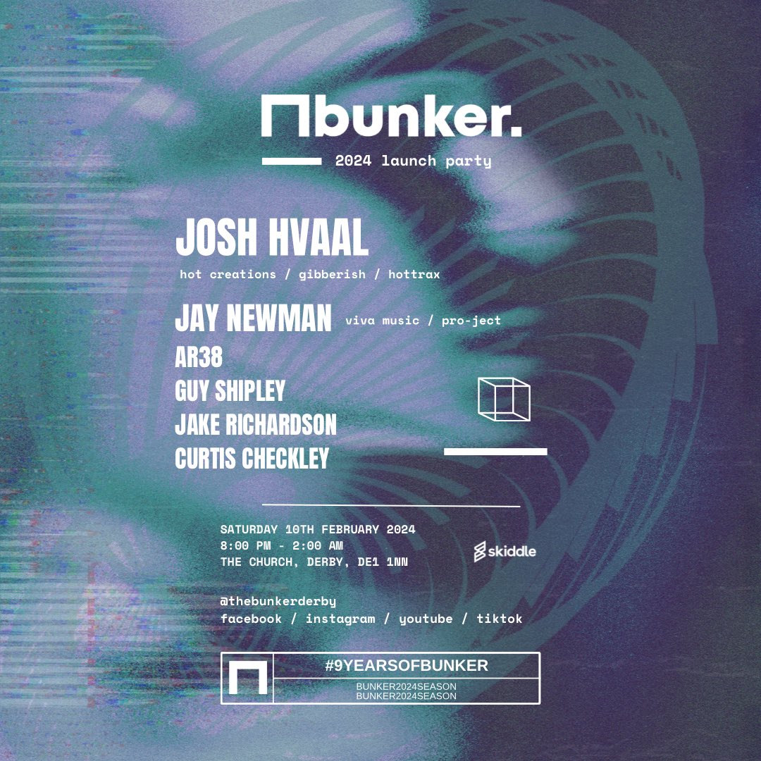 We’re back. 

This year is going to be our biggest year of parties EVER.

First up;

20th Jan 2024: Intimate sessions w <a href="/Deltech4/">Deltech</a> &amp; more 
 
10th Feb 2024: 2024 launch w/ @joshhvaal_ &amp; <a href="/jaynewmanmusic/">Jay Newman</a> 

Tickets 👉🏻 linktr.ee/thebunkerderby