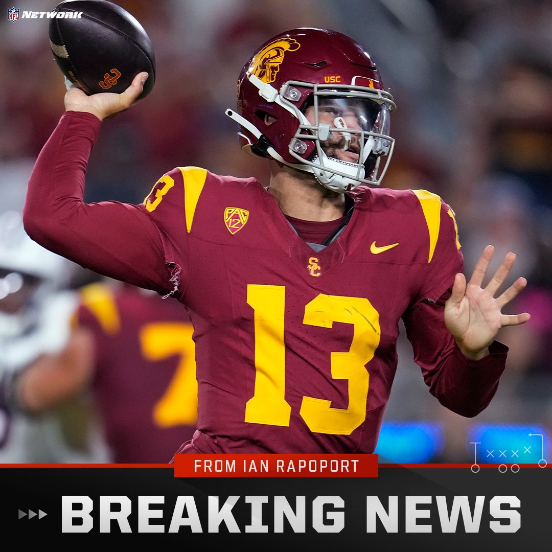 RapSheet's tweet image. Sources: #USC star QB Caleb Williams, a potential No. 1 overall selection, is declaring for entry into the NFL Draft. No surprise for one of the most talented prospects.
 
The Heisman trophy winner enters the process excited for whoever ends up selecting him.
