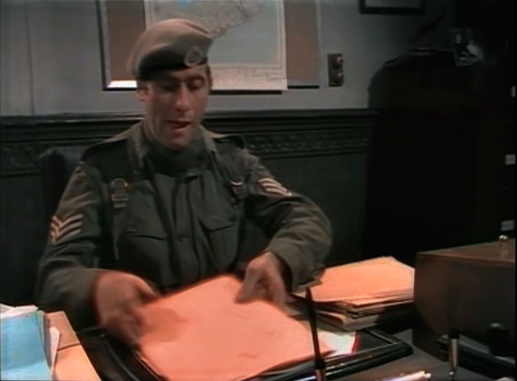 DWUDatabase's tweet photo. Brig: Right, Sergeant Benton. You'll be in charge of the prison. You can consider yourself Acting Governor
Brig: Oh, Benton?
Ben: Yes, sir?
Brig: Don't get any delusions of grandeur, will you?
Ben: No, sir.
That has to be my favourite scene of the episode #DoctorWho #MindofEvil https://t.co/pYn6fcuGQa