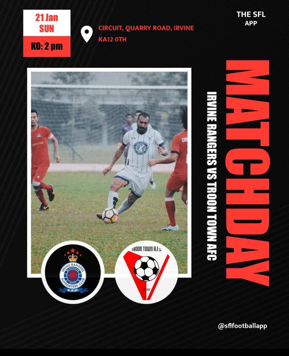 Next Fixture sees us play Irvine Rangers in the West of Scotland Cup  

⚽️🏆