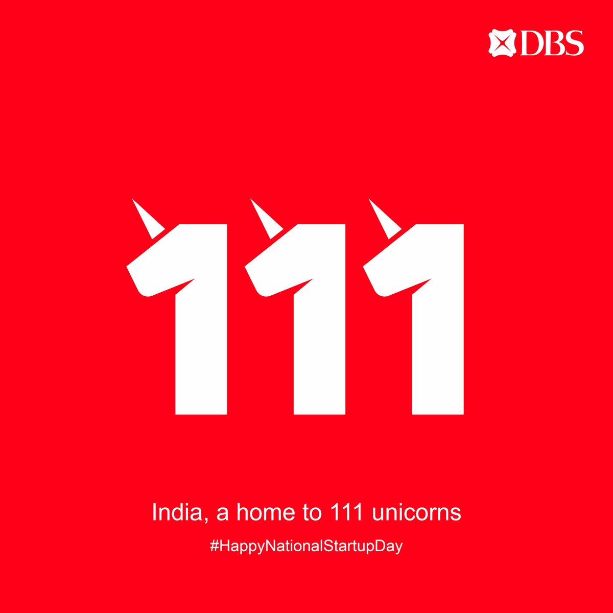 DBSBankIndia's tweet photo. Cheers to the dreamers and doers on #NationalStartupDay! 🚀 

Did you know? As of 3rd October 2023, India proudly boasts 111 unicorns, each a shining testament to innovation and perseverance. Here's to fostering more ground-breaking success stories! 

#DBSBankIndia #DBSMoment https://t.co/W43hs2lnkk