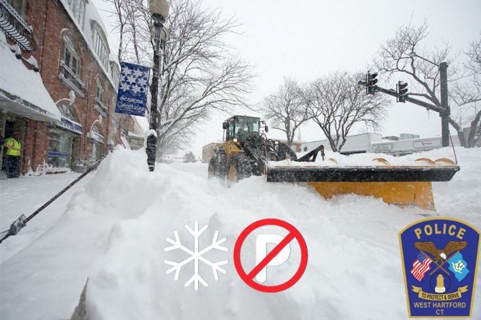 Due to anticipated snowfall, a townwide parking ban has been issued beginning tonight, Monday, January 15th, at 11:00PM. <a href="/WHPublicWorks/">West Hartford DPW</a> needs your cooperation so they can clear the roads safely!❄️❄️❄️