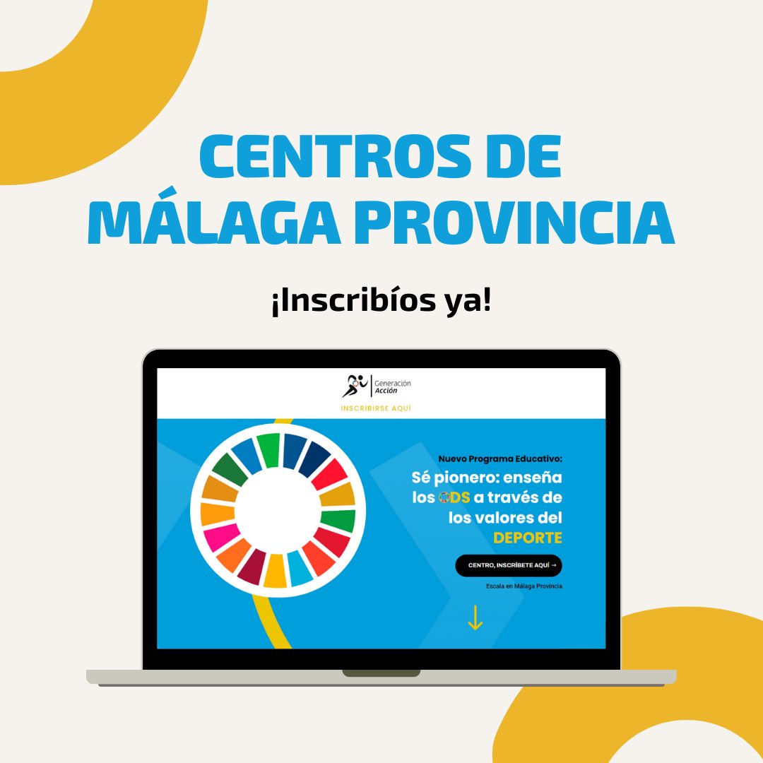 Generación Acción (@generaccionods) on Twitter photo 🏃🏻♀️¡Las escuelas de #Málaga Provincia ya pueden ser #GeneraciónAcción!
📲El programa cuenta con una app para trabajar cada #ODS a través de los valores del #deporte.
Inscribe a tu centro 👉🏼generacionaccion.com
🤝🏼<a href="/CifalMalaga/">CIFALMalaga</a> <a href="/COE_es/">Comité Olímpico Español</a> <a href="/iberdrola/">Iberdrola</a> <a href="/AndaluciaJunta/">Junta de Andalucía</a> <a href="/trilemaedu/">Fundación Trilema</a> 🏃🏻♀️¡Las escuelas de #Málaga Provincia ya pueden ser #GeneraciónAcción!
📲El programa cuenta con una app para trabajar cada #ODS a través de los valores del #deporte.
Inscribe a tu centro 👉🏼generacionaccion.com
🤝🏼<a href="/CifalMalaga/">CIFALMalaga</a> <a href="/COE_es/">Comité Olímpico Español</a> <a href="/iberdrola/">Iberdrola</a> <a href="/AndaluciaJunta/">Junta de Andalucía</a> <a href="/trilemaedu/">Fundación Trilema</a>