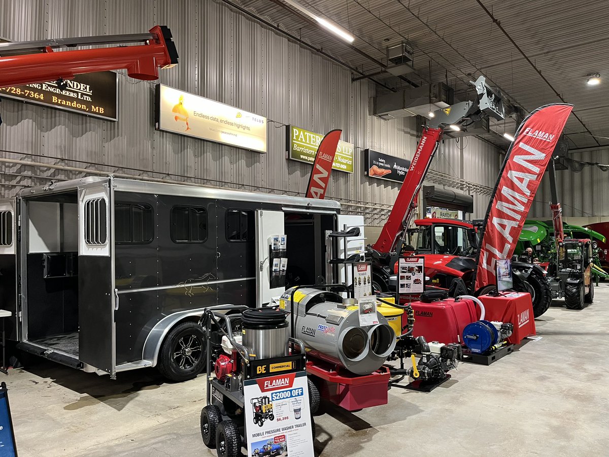 DarrellKnash's tweet photo. Set up and ready to go for tomorrow @MBAgDays come see us at the @flamangroup booth Flynn Arena 904 , by the curling rink https://t.co/xB3fahMXUp