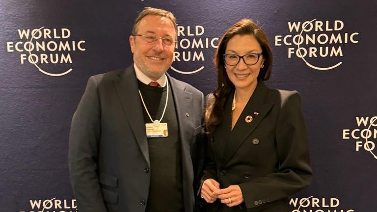 ASteiner's tweet photo. Capturing today’s inspiring moment at @wef with our Goodwill Ambassador #MichelleYeoh, recipient of the 2024 Crystal Award 🏆

A true and dedicated advocate for a more inclusive world with opportunities for all!

Thanks for setting a powerful example for all of us 🙏 #wef24 https://t.co/85xjlBwxh8