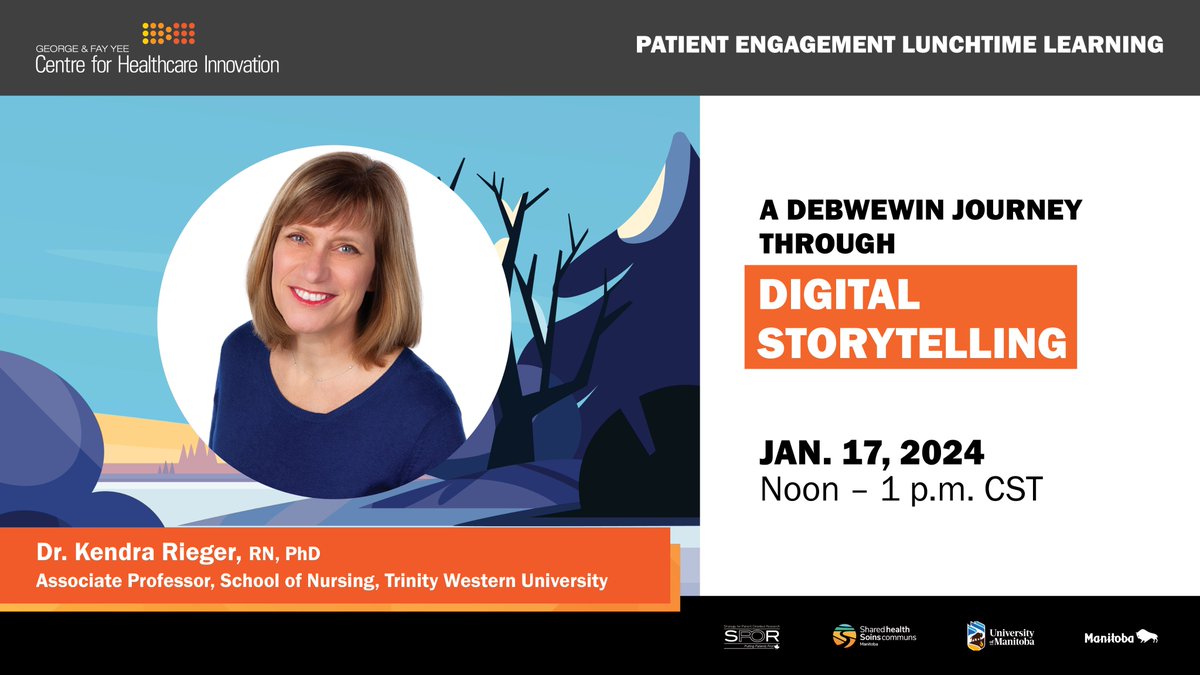 📅 Have you signed up? Join us Jan 17 for a transformative workshop exploring the role of narratives in health research.
Uncover the power of storytelling for patient engagement. Embrace Indigenous research methods to enhance health research practices. 🌐eventbrite.ca/e/pe-lunchtime…