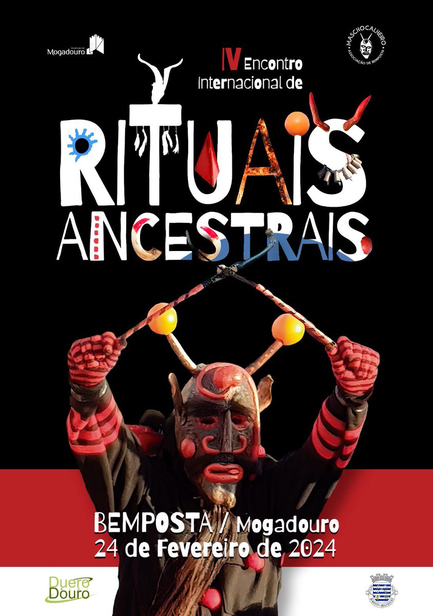 AECTDueroDouro's tweet photo. 👅🇵🇹 24 de fevereiro: IV Encontro Internacional de Rituais Ancestrais em #Bemposta (#Portugal) 📍O maior evento internacional que reúne mascarados, caretos, entrudos e gaiteiros de várias regiões da Europa 🎭
Marque já na sua agenda e venha conhecer as tradições ancestrais ✅🗓️ https://t.co/iCuIwHJ59M