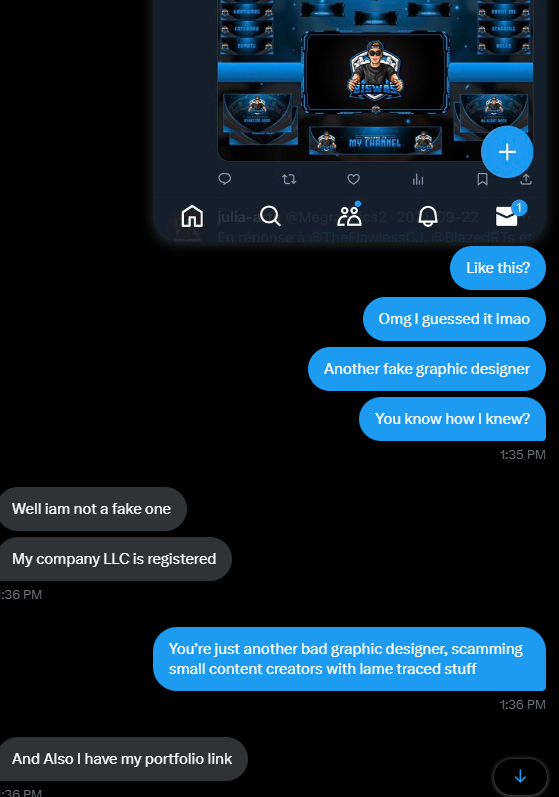 Fr3nchR0ast's tweet photo. Bringing back this post with more of that cringe "I'm a graphic designer and I could help your channel" stuff https://t.co/W6kYWDvI7s