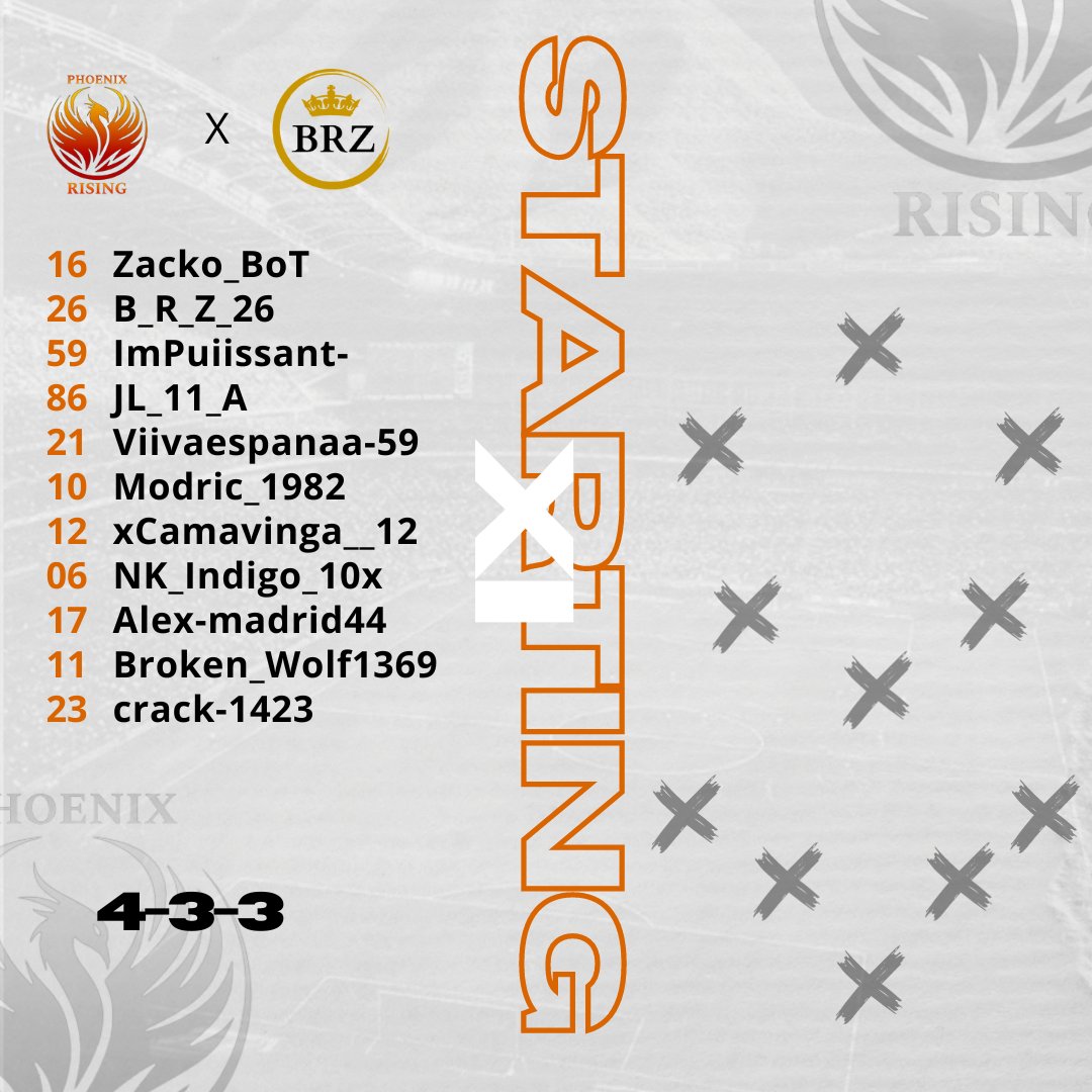 ✨ STARTING XI ✨

Important de bien débuté la saison ! 🔥

#FORZAPHOENIX
