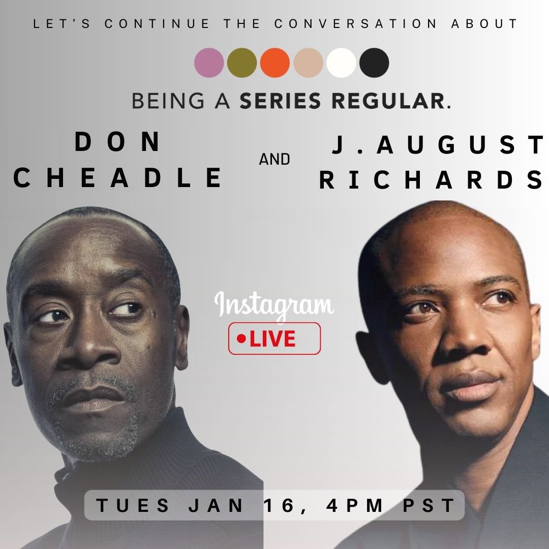 My friend, #DonCheadle, once gave me a “dangerous” piece of advice that took my work to another level… I’ll be sharing it tomorrow when we talk live on Instagram tomorrow, January 16th at 4PM PST… #beingaseriesregular [Link in bio]