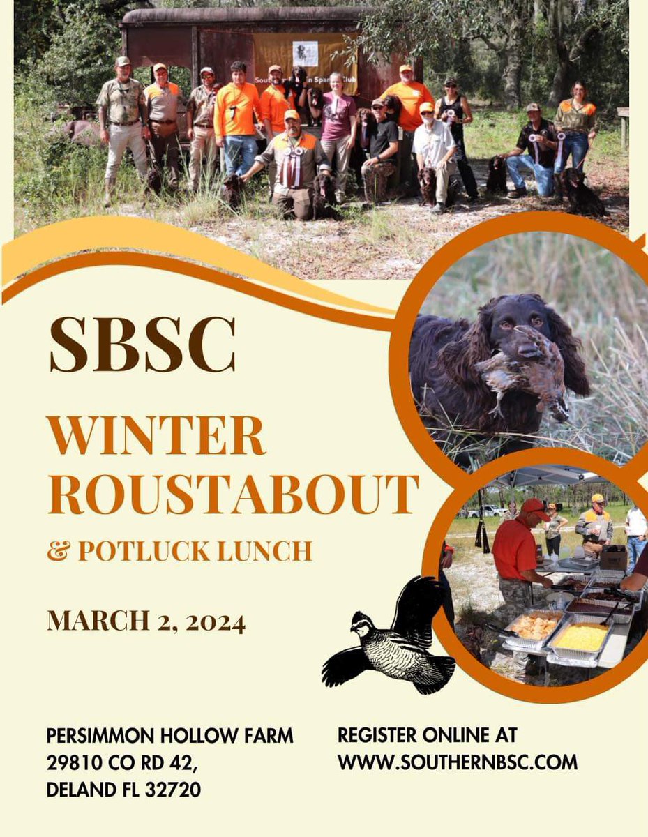 SoBoykinSpaniel's tweet photo. The date is picked for our annual Winter Roustabout‼️

NEW LOCATION: 
Persimmon Hollow Farm in DeLand, FL - Saturday, March 2

Potluck Lunch - Everyone welcome‼️

Please visit our website to sign up!

https://t.co/qv0qWbJwje https://t.co/zHnWxCgDIx