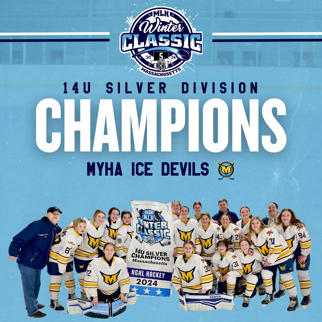 14U Silver Division Champions 🏅 MYHA Ice Devils

📌 MLK Winter Classic (Blue)
📅 Jan. 13-15th
📍 Massachusetts
🌐 nghlhockey.com
.
.
.
#NGHLHockey #girlshockey