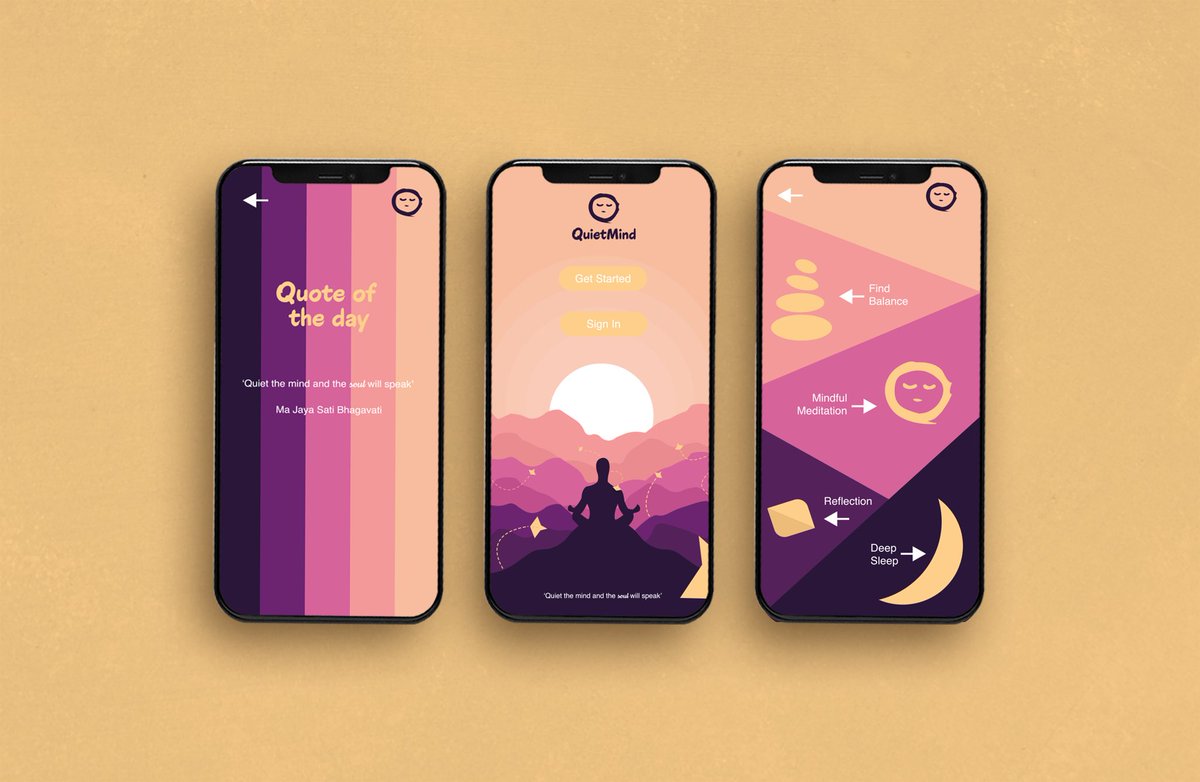 AliB_Design's tweet photo. QuietMind 🧘 

Meditation App 

Branding identity design https://t.co/T5cJHfdd7J