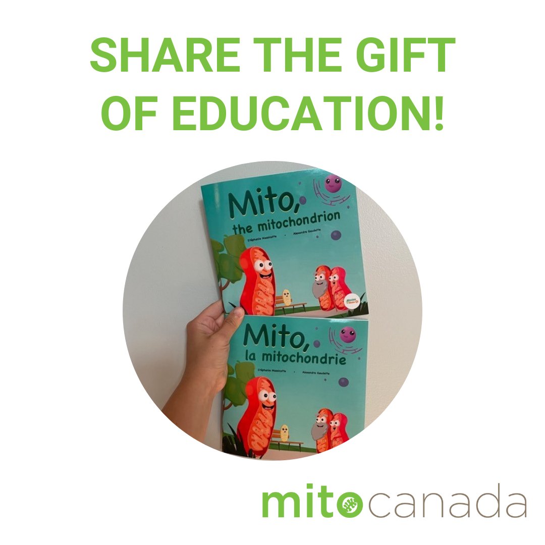 MitoCanada's tweet photo. “Mito, the mitochondrion” (also available in French) is a wonderful educational book that helps explain #mitochondrialdisease to children.🧒 10% of the proceeds from each print and digital book are donated to MitoCanada.💚 Buy a copy here: https://t.co/f6NOU7uR0o https://t.co/9LEtmIh4hZ