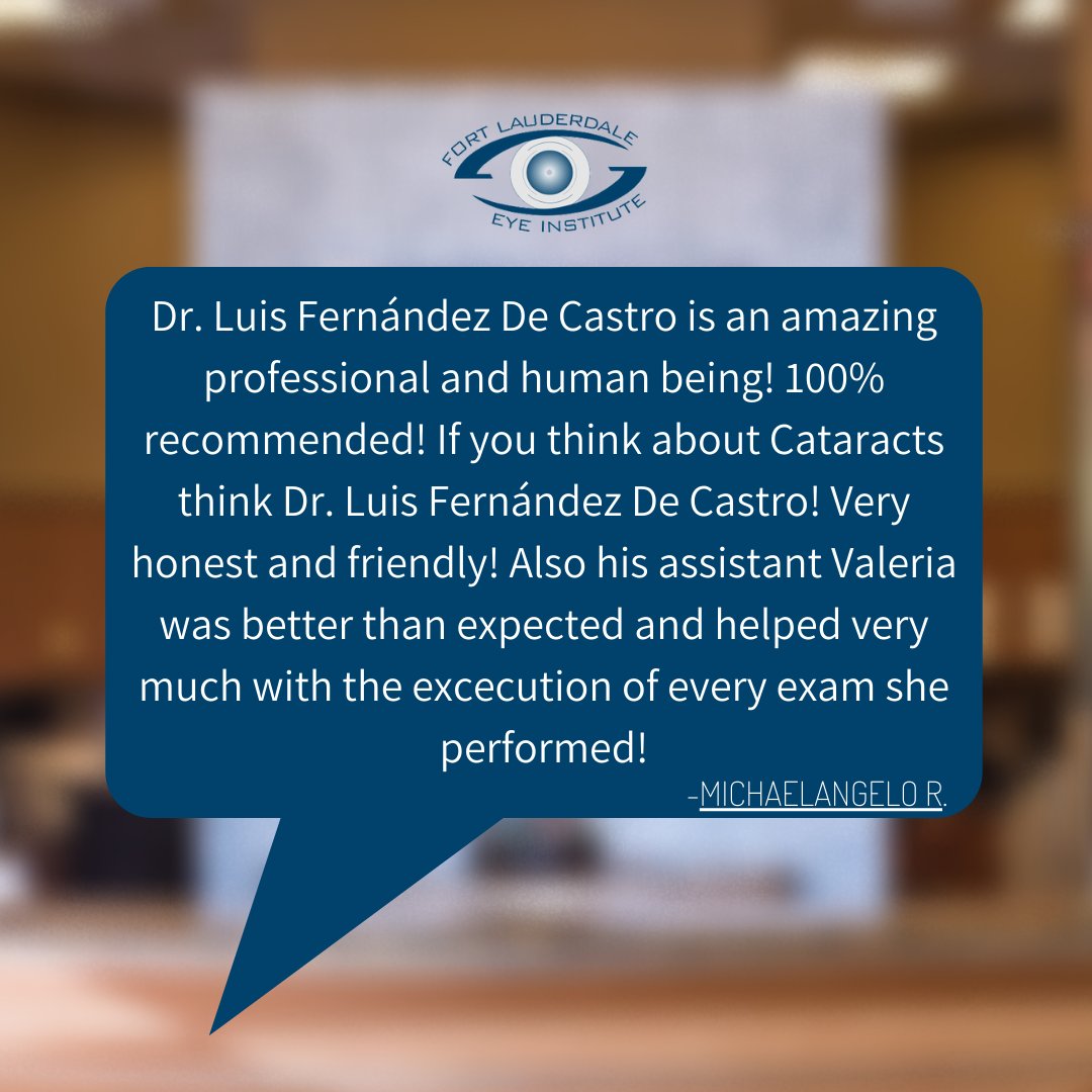 fleieye's tweet photo. Our most recent patient review for Dr. Luis Fernandez De Castro 🥰 https://t.co/r5hNl6J3XO
