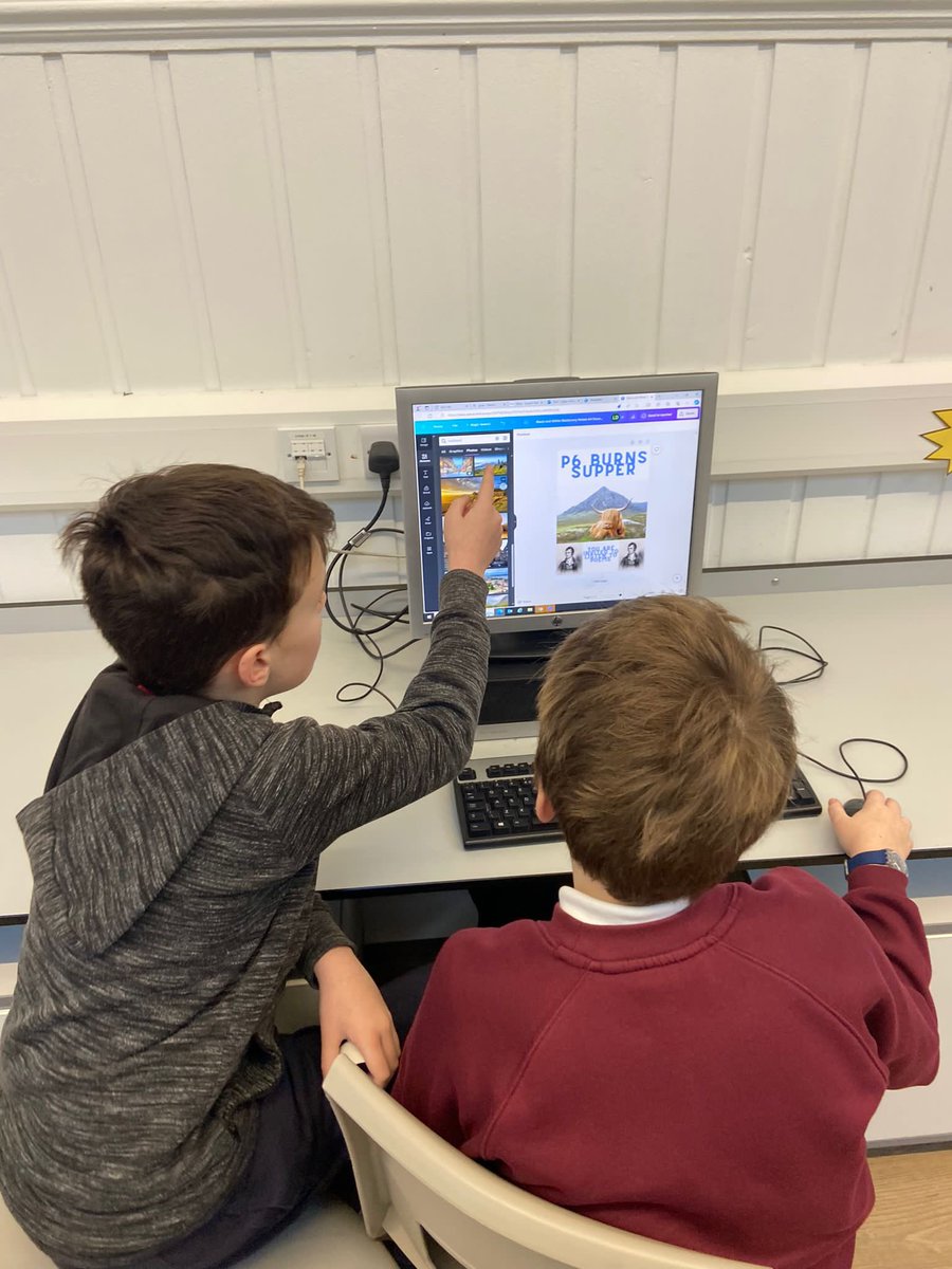 P6 have enjoyed learning how to use the different features on Canva and have been designing their own Burns Supper invitations using their new skills! 💻 #teamannbank #p6 #salearns #scotland #burnssupper