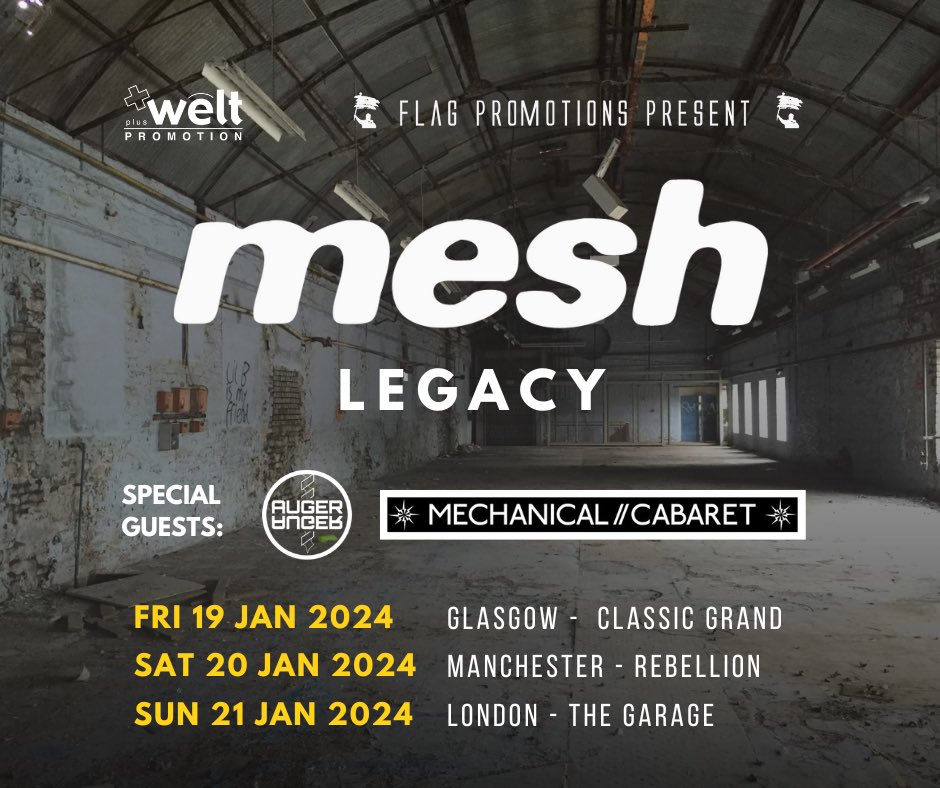 This Weekend! 🔥 TICKETS : ticketweb.uk/search?q=mesh #mesh #auger #mechanicalcabaret #flagpromotions