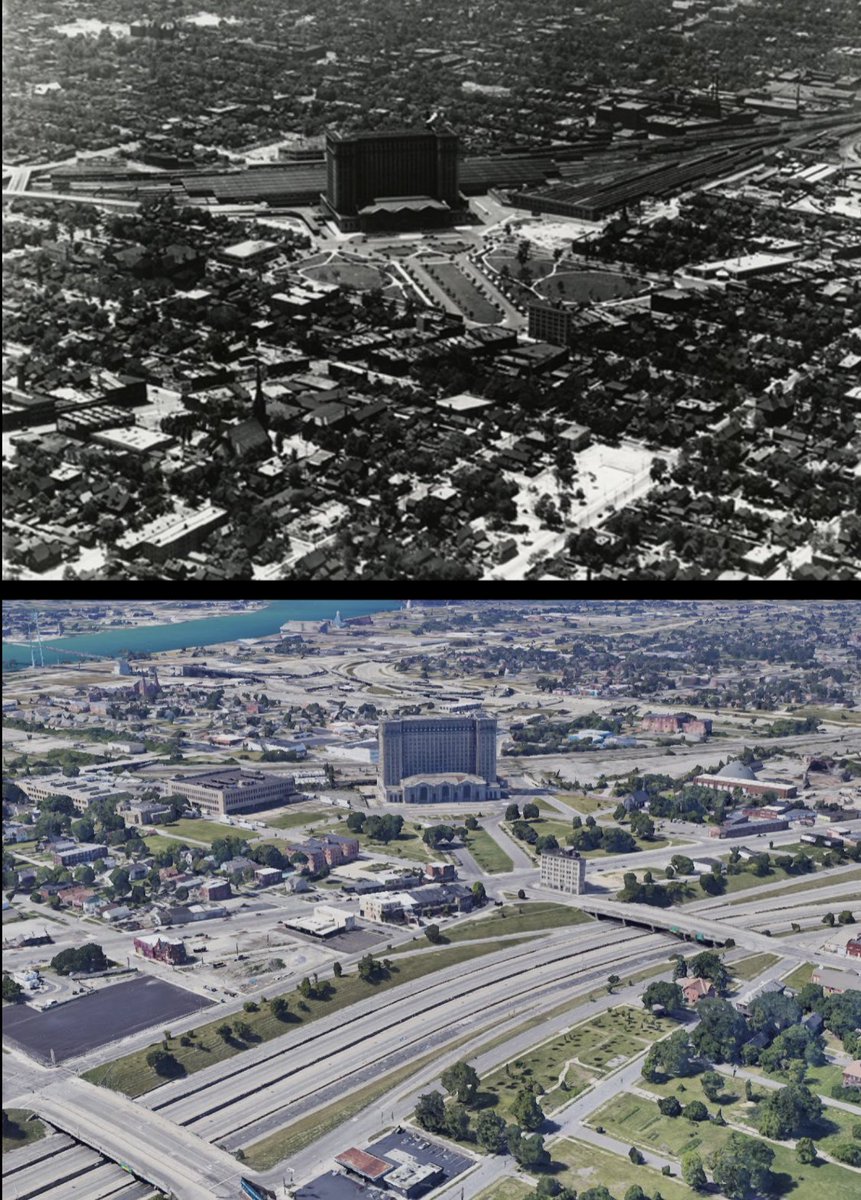 Corktown, Michigan. 1950s vs 2022.