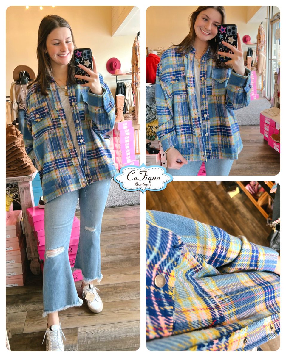 Cotiqueshop's tweet photo. 💙New Jackets in stock💙
Jackets, jeans and sneakers! Too cute!
Go by and snag your sizes! Open til 6 and can’t wait to help you find your next outfit!
#outfitideas #forsythga #plaid #croppeddenim #shushop #shopsoon #shoptoday https://t.co/MsTQpEVrmX