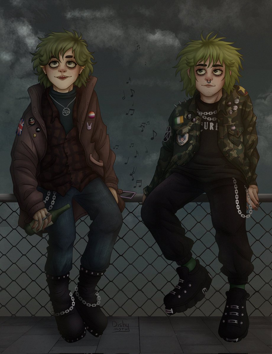 two green-haired bro 🍀
Lou (mine) and Roger (@/jaime.lalor.illustration (inst))
#oc #gorillazoc