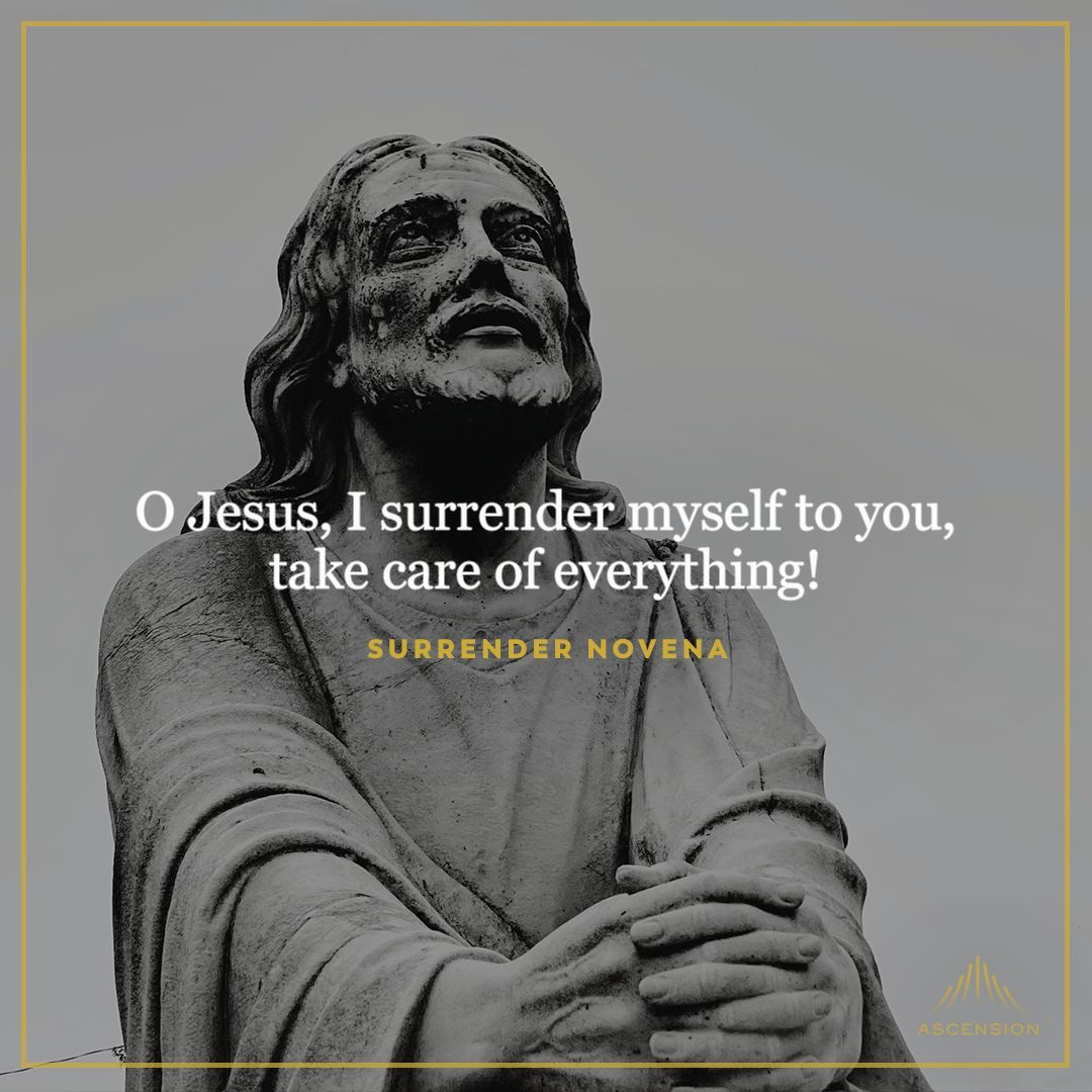 AscensionPress's tweet photo. "O Jesus, I surrender myself to you, take care of everything!" —Surrender Novena https://t.co/aR26frTUSw