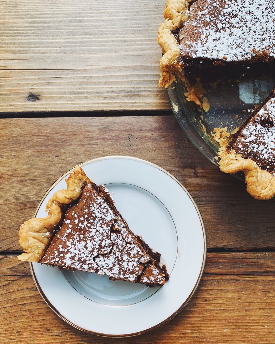 This winter weather's got nothin' on that perfect slice of chocolate chess. 🔥 Anyhoo, we are open today from 11-7 with pie, cookies, cake, hot coffee and MORE! See you soon?!