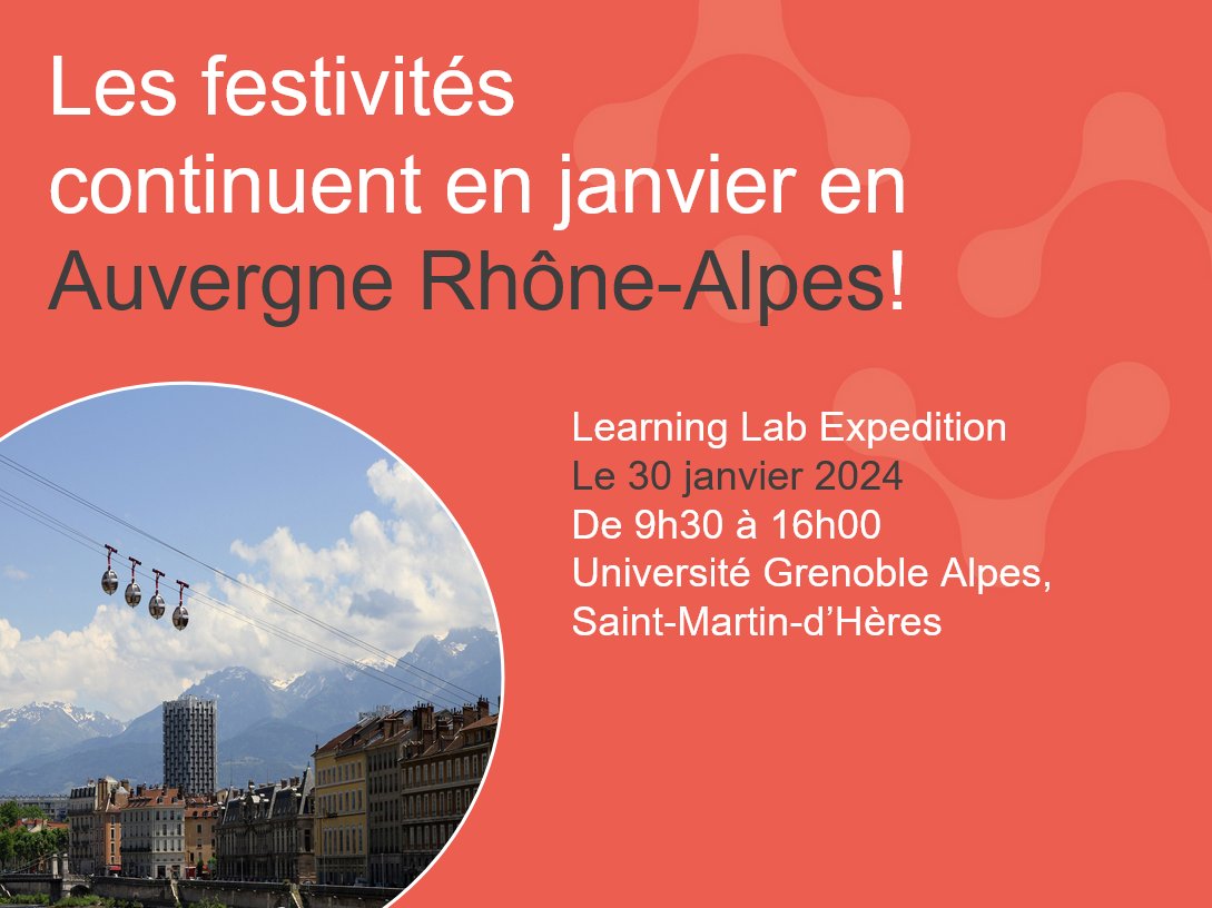 Célébrons les 10 ans du réseau !

On vous invite à participer à une série passionnante de Learning Expéditions.
Rendez-vous Le 30 janvier 2024 de 9h30 à 16h au Bâtiment CLV au 180 allée des Amphis à Saint Martin d’Hères. Pour vous inscrire, c'est par ici. 
evento.renater.fr/survey/learnin…
