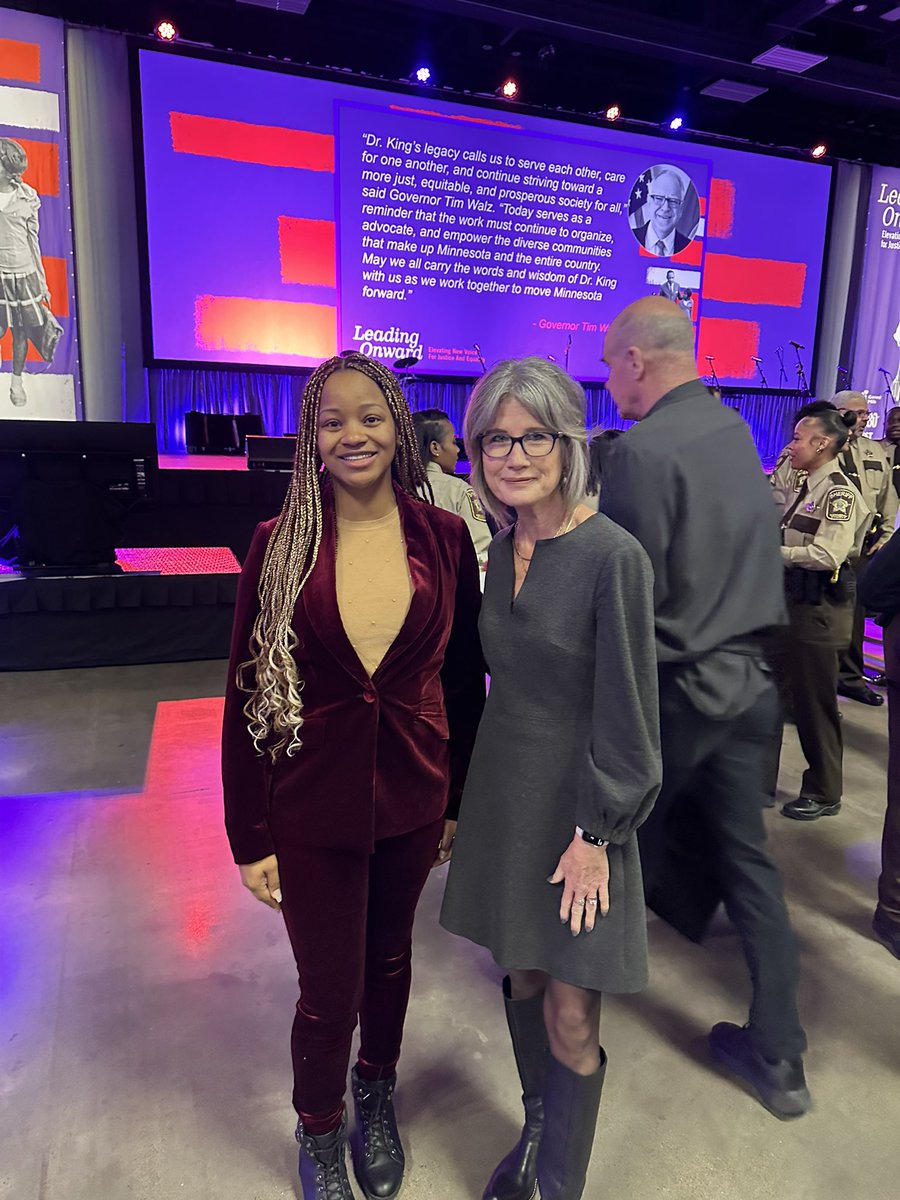 I was blown away by the powerful conversation at the #MLKDay breakfast with Dr. @YohuruWilliams and author and Harvard activist @iammarleydias. Ready to keep making positive change happen! TY MN leaders for leading the way! @mngovernor @ltgovflanagan @anikabowie 👏🏾👏🏾