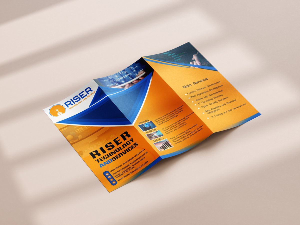 TiretGraphics's tweet image. Our professional design team specializes in creating eye-catching flyer and plastic business card designs for Riser Technology and Service PLC. With our branding expertise and high-quality printing services, we guarantee a stunning and impactful design that