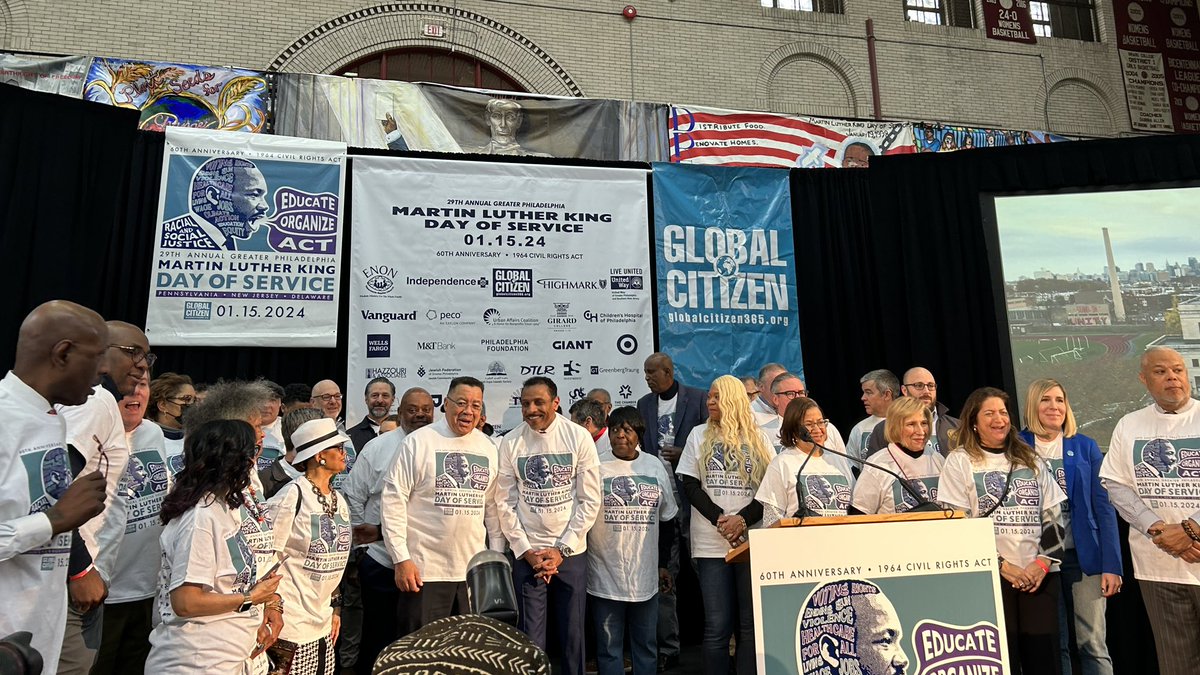 SethBluestein's tweet photo. I'm honored to have been a part of the 29th Annual @MLKDayOfService, hosted by @GCitizenMLK, working alongside @Omar4philly, @Committeeof70, and @Commish_Schmidt. We Focused on civic engagement, teaming up to assemble voter outreach education kits.  #PhillyVotes #MLKDay2024 https://t.co/VwDCYBRGli