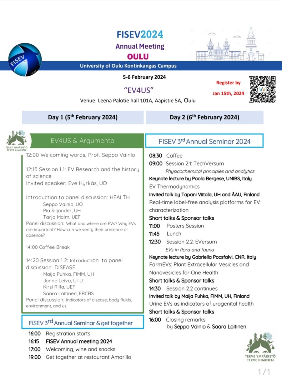 Almost missed this? 

Don't worry, just click yourself in, send abstract and get membership. Join our FISEV2024 happening and network in Oulu!