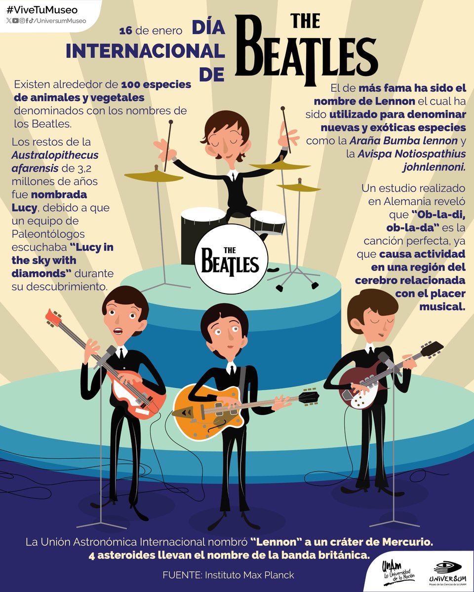UniversumMuseo's tweet photo. ¡Es hoy, es hoy! 🥳

#UnDíaComoHoy es el Día Internacional de The Beatles 🤩🚶🏽🚶🏽🚶🏽🚶🏽

#ViveTuMuseo https://t.co/w56XFNmi0A