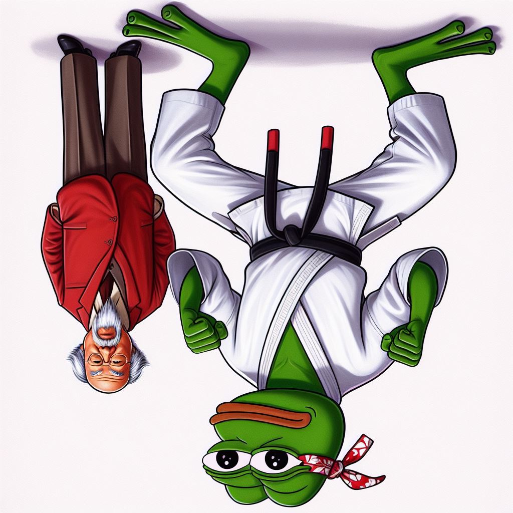 <a href="/gordongekko/"></a> Inverted Pepe aka 'diK etaraK' is there to protect all memes!

Magic numbers.

0x69_42069
God given contract.
0x69D29F1b0cC37d8d3B61583c99Ad0ab926142069

#karatekid #memecoin