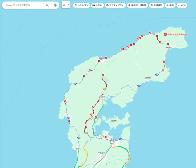 唐突ですが。Google map は通行止めの情報も表示されます。正確さはユーザー判断ですが・・。ホンダさんも「通行実績情報マップ」を公開してます。