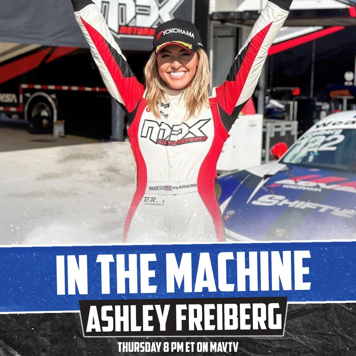 RACER Network (@racer_network) on Twitter photo Continue Ashley Freiberg's story with Part 2 of "In the Machine: Ashley Freiberg." Get a behind-the-scenes look at Ashley’s life and career.
Thursday, 8 PM ET/PT
🏁Watch #MAVTV - Link in bio
<a href="/AshleyFreiberg/">Ashley Freiberg</a>
#InTheMachine #AshleyFreiberg #motorsports #womeninmotorsports Continue Ashley Freiberg's story with Part 2 of "In the Machine: Ashley Freiberg." Get a behind-the-scenes look at Ashley’s life and career.
Thursday, 8 PM ET/PT
🏁Watch #MAVTV - Link in bio
<a href="/AshleyFreiberg/">Ashley Freiberg</a>
#InTheMachine #AshleyFreiberg #motorsports #womeninmotorsports