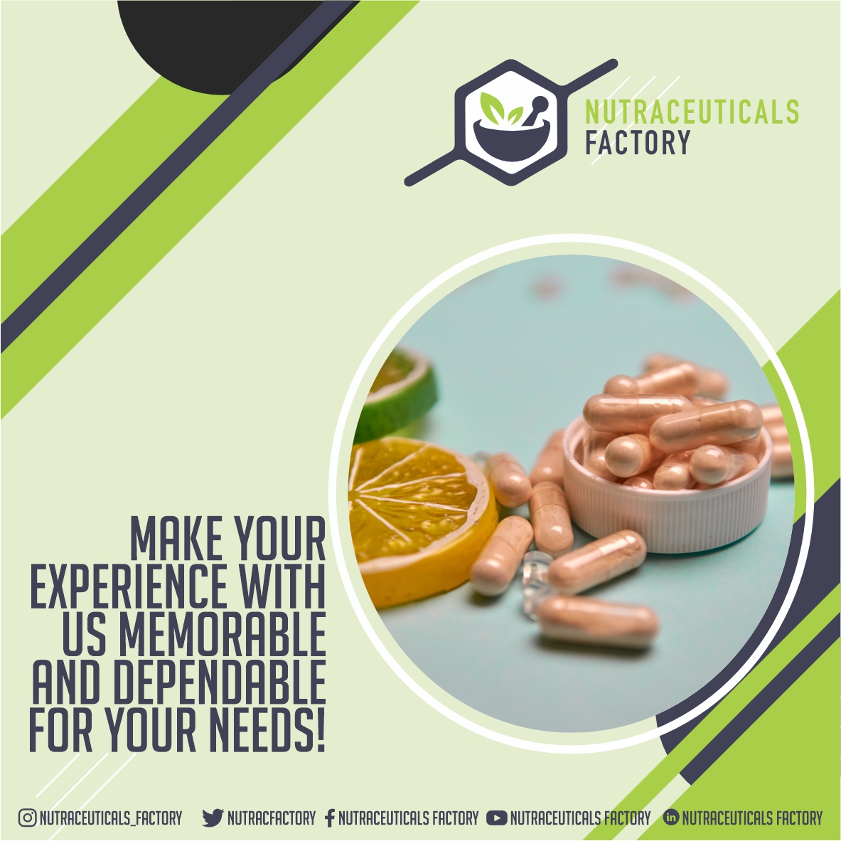 At our company, as a client, you'll experience swift and efficient service provided by a highly professional and attentive team. 

#NutraceuticalsFactory #Nutraceuticals #USA #Florida #PrivateLabeling #ProductDevelopment #Manufacturing #PrivateLabelNutraceuticals 🏭