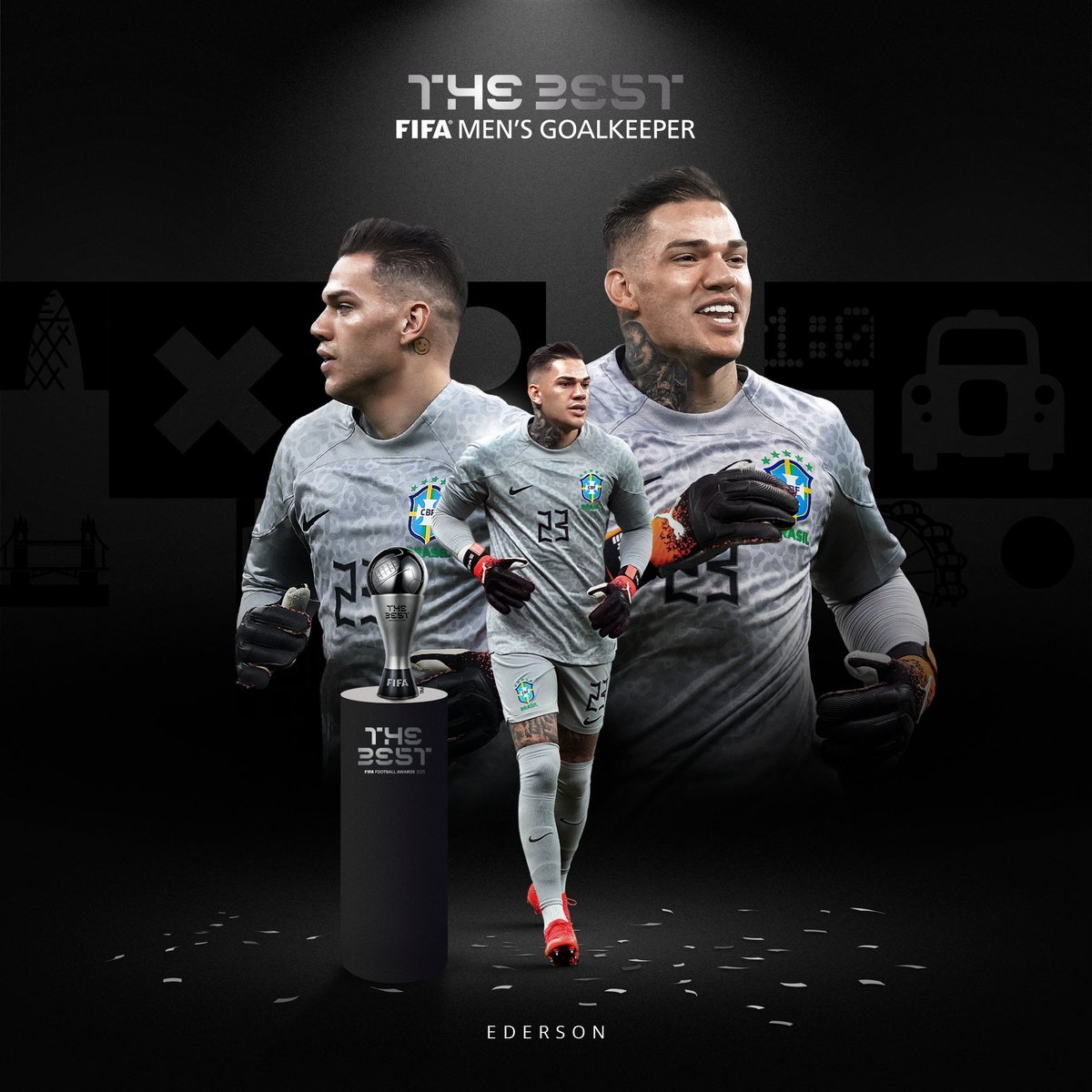 thesoft_sports's tweet photo. BREAKING: Manchester City and Brazilian Goalkeeper Ederson has been named as #TheBest FIFA Men's Goalkeeper of 2023. 🧤
#FifaPro @FIFAcom https://t.co/NaK1K4MYo3