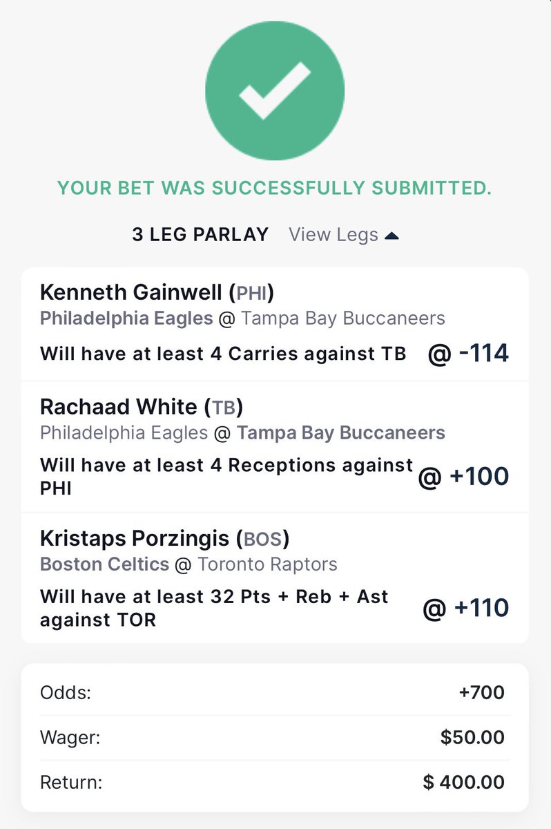 TheArbFather's tweet photo. 🚨GIVEAWAY🚨 @OddsJam 

Running a +EV parlay today IF it wins I’ll give 2 people $50 that do the following:

1. RT this tweet ✅
2. Follow me @TheArbFather 
3. Follow @OddsJam https://t.co/R29p5qdHJm