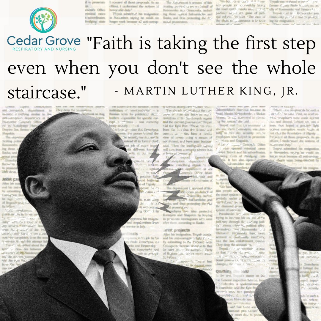 CedarNursing's tweet photo. Today, we honor the dreamer, the activist, and the leader who paved the way for a brighter future. Happy Martin Luther King Jr. Day! #MLKDay #CedarGrove https://t.co/gxL7bqYneN
