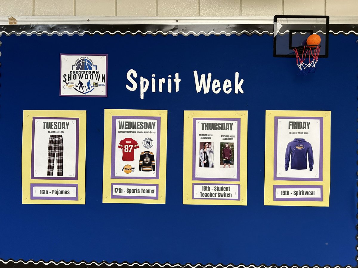 Don’t forget that Spirit Week starts tomorrow with PJ pants day!