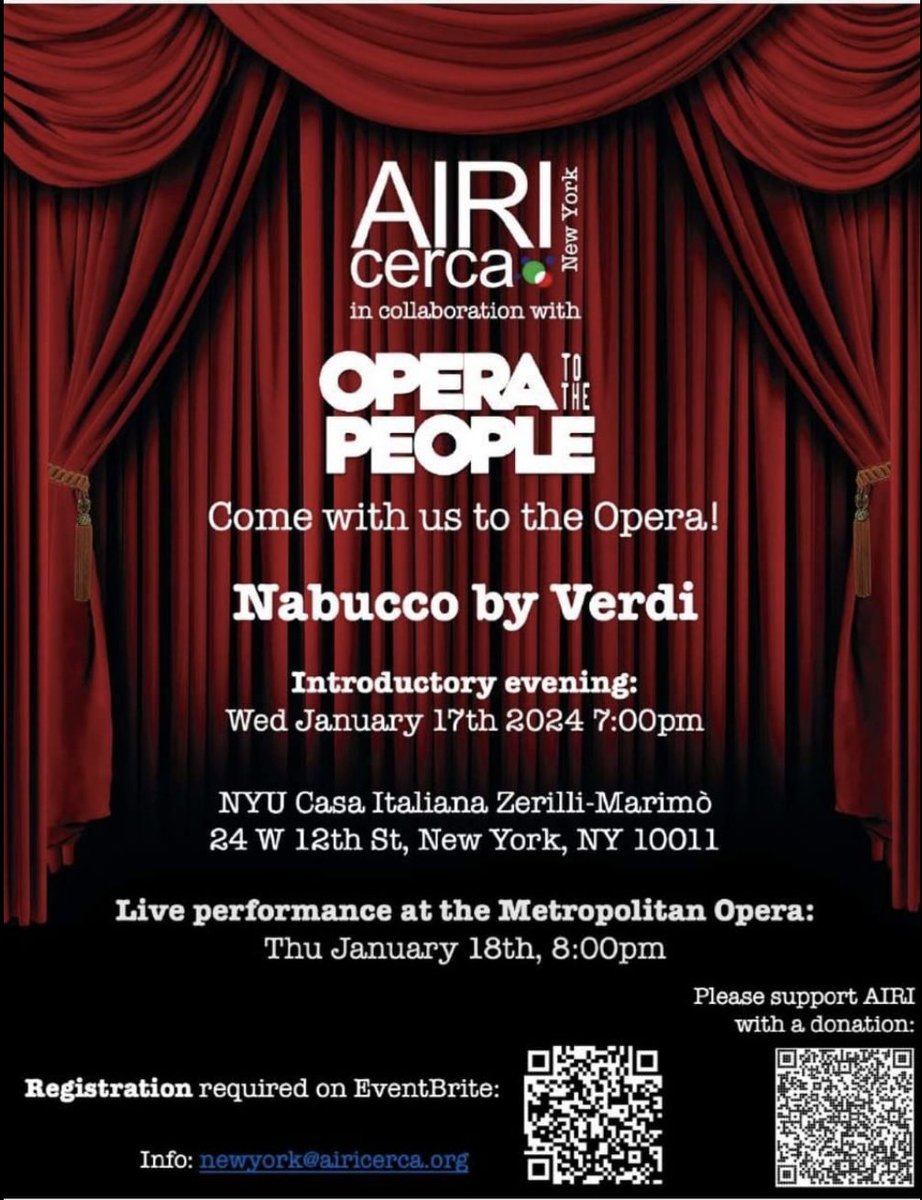 Ultimi 3 biglietti per lo spettacolo del Nabucco al @MetOpera RSVP & info: eventbrite.com/e/opera-to-the…