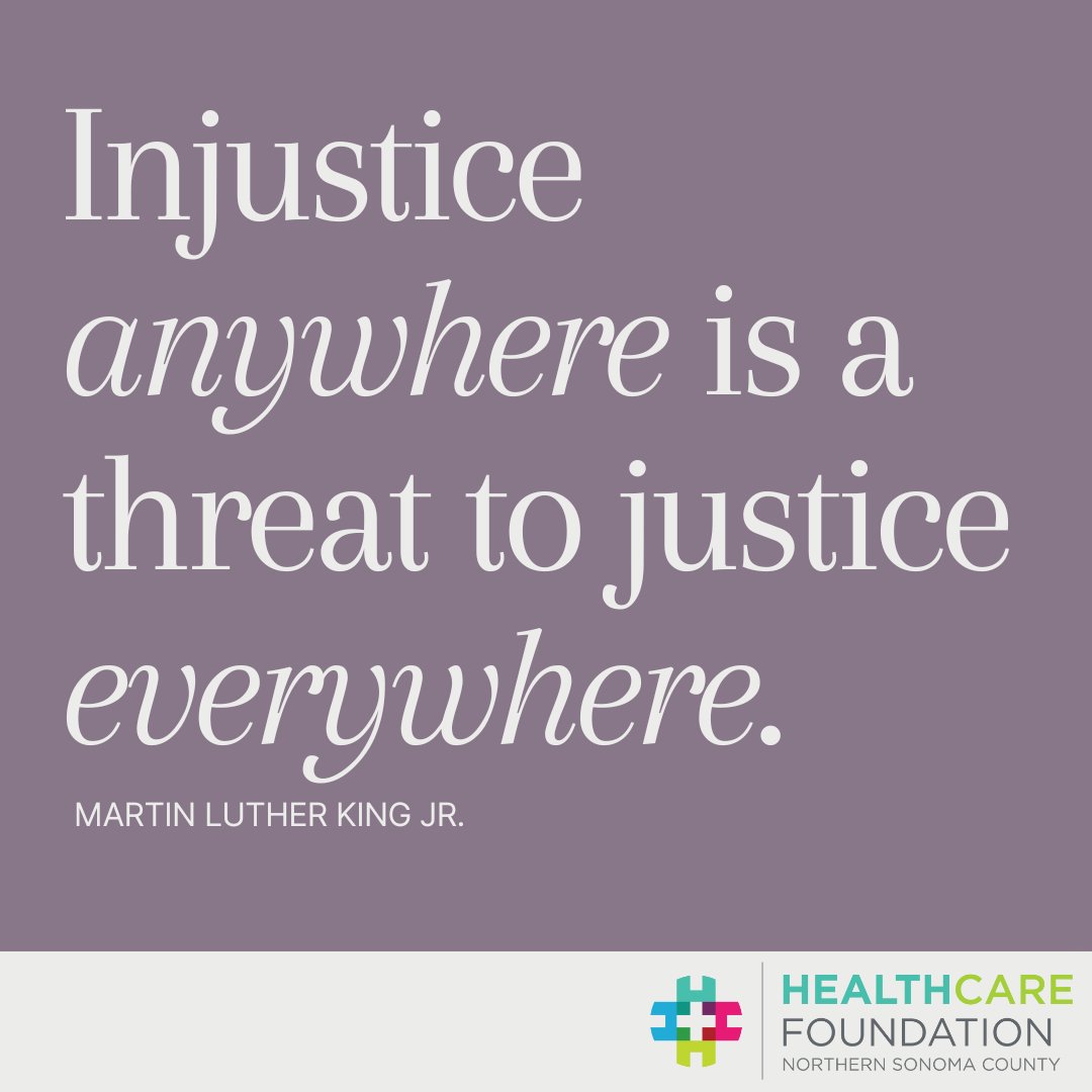 Today, we honor the legacy of Martin Luther King Jr. as we continue our commitment to eliminating health inequities in Northern Sonoma County. Let's work together to build a healthier, more just community for all. #MLKDay #HealthEquity