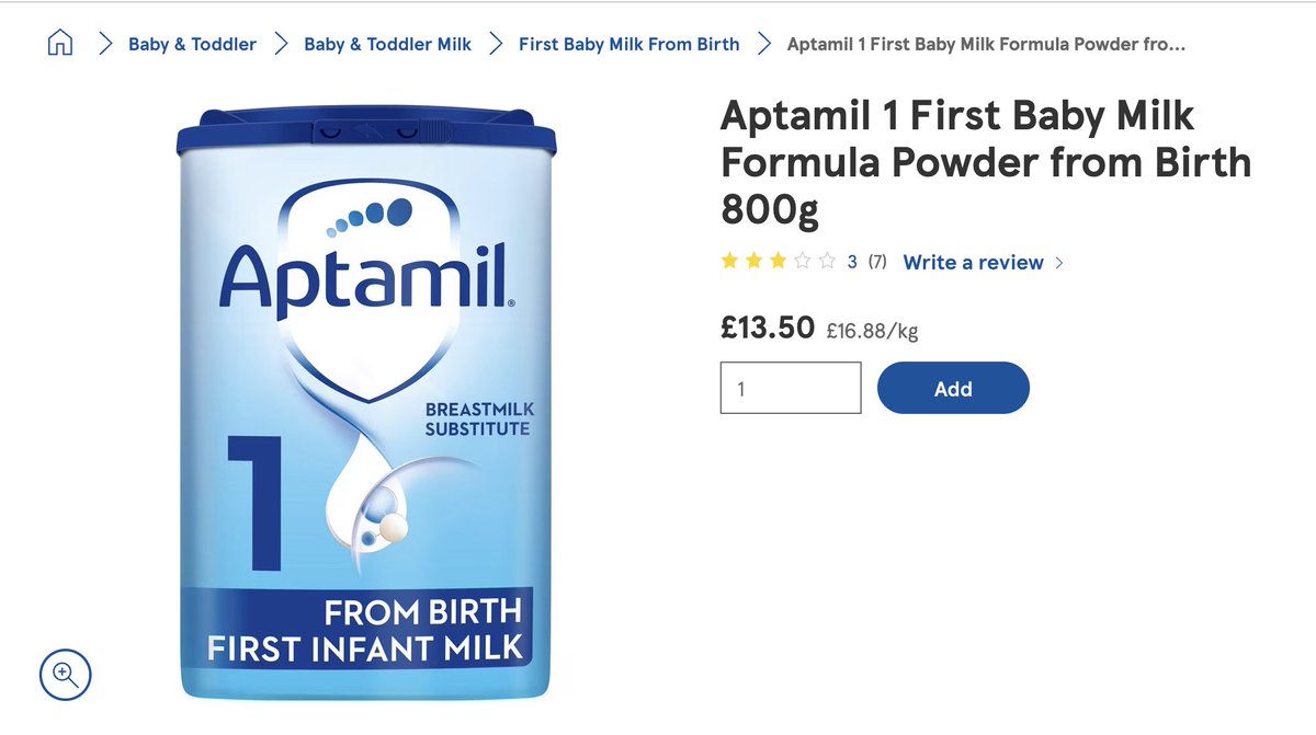 Dylan_McM's tweet photo. Even after the price decrease at Tesco, Aptamil is retailing at £1.50 more than Kendamil. https://t.co/g9KfiTfeDj