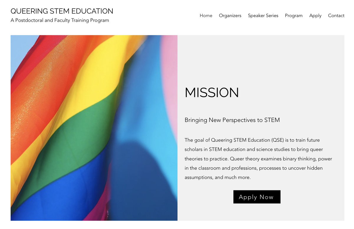 Post-Doc Ad, Please RT 👇: We are recruiting three post-doctoral fellows for a two year queering STEM education faculty training program. PhDs in DBER, education, and science studies please apply! @aeraqueersig @NARSTorg @AAPTHQ @500QueerSci @LGBTSTEM queeringstem.com/apply