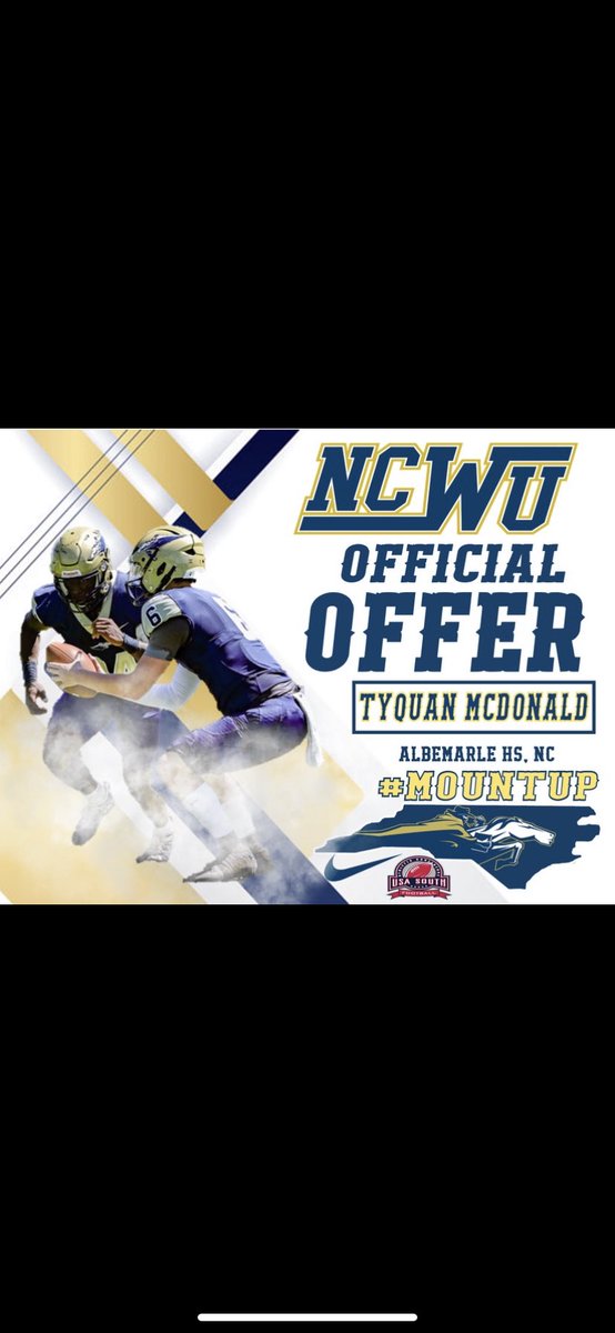 McdonaldTyquan's tweet image. After a great conversation with @Aeonblake12 I am blessed  to receive my first offer from Nc Wesleyan university @NCWesleyanFB @Albemarle_FB @CoachDavis_AHS
