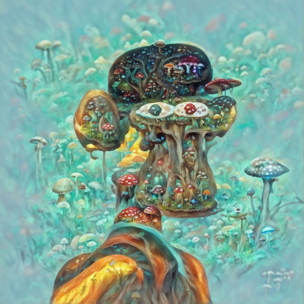 Just working on some Art today had to rune <a href="/KingPepeETH/">King Pepe</a> a Trippy Mushroom Land version of his Trippy! Send in your PEPE! I've got new artforms that can make some awesome art!! #SHEESH