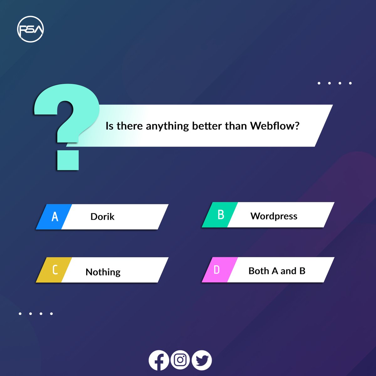 CreativeRsa's tweet photo. Plunge into the "Webflow Wonderland" quiz, mirroring the platform's seamless innovation. Immerse in limitless creativity and explore a blend of design and functionality. Is there anything better than Webflow? Dive in and discover digital excellence in this inspiring aquatic haven https://t.co/ToteHV6Oy5