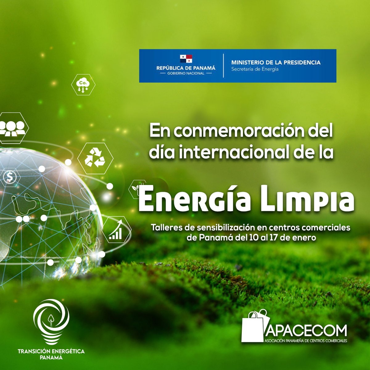 apacecompanama's tweet photo. Únete a nosotros para celebrar el Día de la Energía Limpia y sé parte de la revolución verde! 🌍💚
Este día, nos embarcamos en una jornada especial de sensibilización para destacar la importancia de adoptar fuentes de energía sostenibles y limpias. #DíaDeLaEnergíaLimpia https://t.co/NVBfEsoXi0
