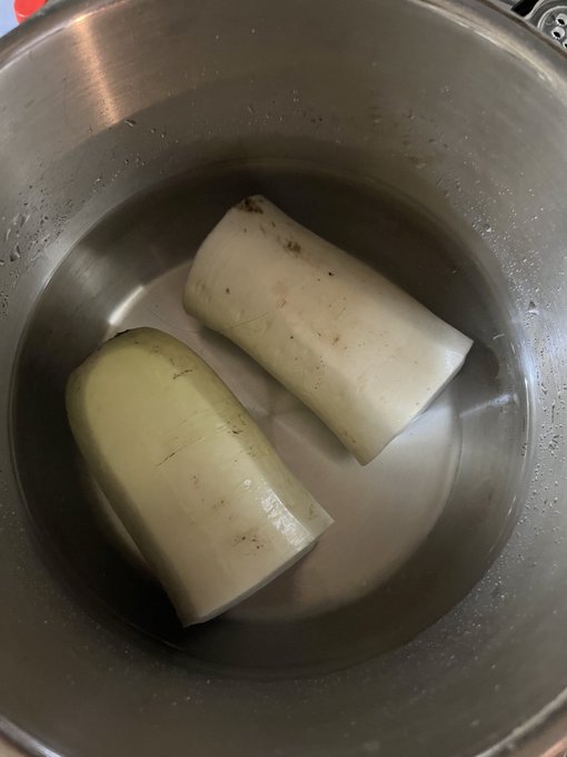 ふかふかになっちゃった大根を復活させる儀式(水に浸けとくだけ)やってみてるけど、元以上にパンパンというかガチガチになる。
蕪もふかふかなの思い出した。

野菜は早く消費しましょう…。 